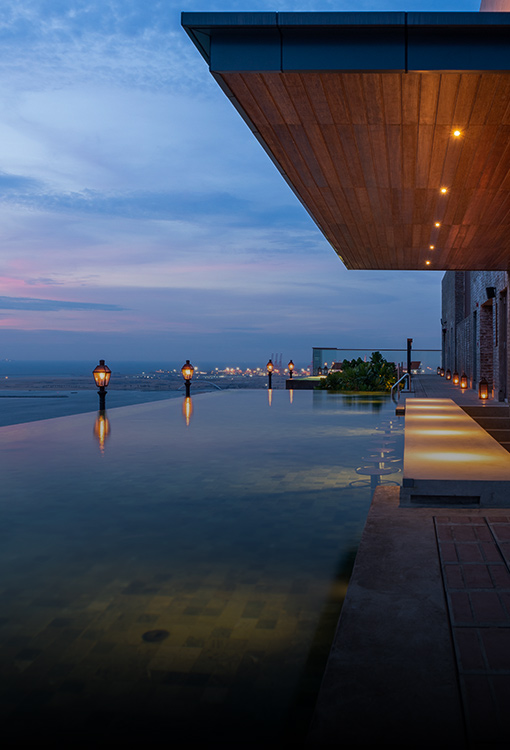 Colombo sea-view hotel rooftop infinity pool overlooking Marine Drive